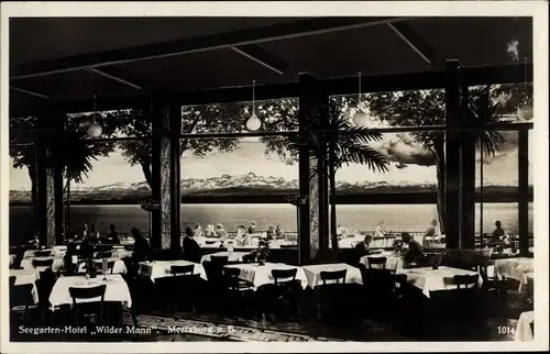 Ak Meersburg im Bodenseekreis Baden Württemberg, Seegartenhotel Wilder Mann, Terrasse