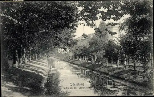 Ak Düsseldorf am Rhein, Partie an der Seufzerallee