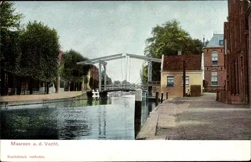 Ak Maarssen Utrecht, Vechtgezicht met Brug