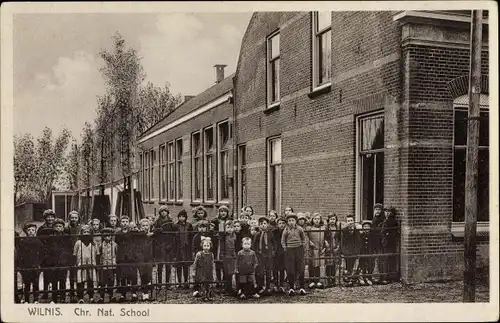 Ak Wilnis De Ronde Venen Utrecht, Chr. Nat. School, Schulkinder