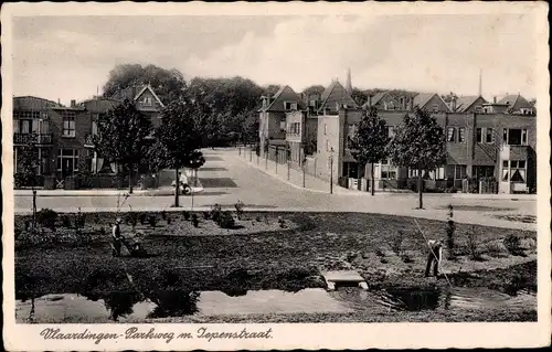 Ak Vlaardingen Südholland, Parkweg met Iepenstraat