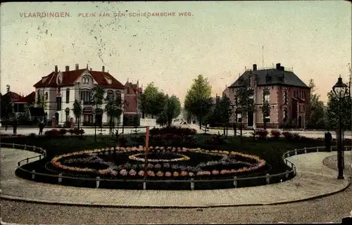 Ak Vlaardingen Südholland, Plein aan den Schiedamsche weg