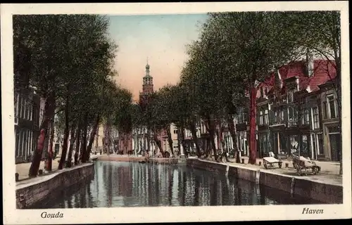 Ak Gouda Südholland Niederlande, Haven