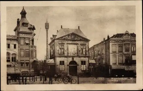 Ak Gouda Südholland Niederlande, Markt, Waaggebouw