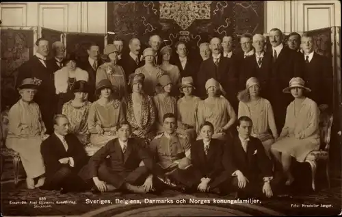 Ak Oscar II., Haakon VII., Gustav Adolf V. von Schweden, Norwegen