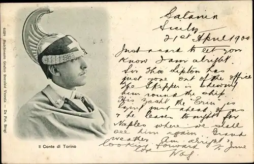 Ak Il Conte di Torino, Italienisches Königshaus