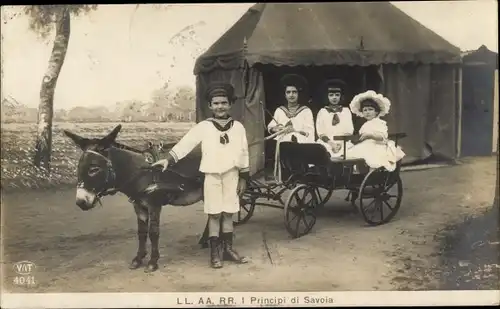 Ak Adel Italien, I Principi di Savoia, Esel, Kutsche