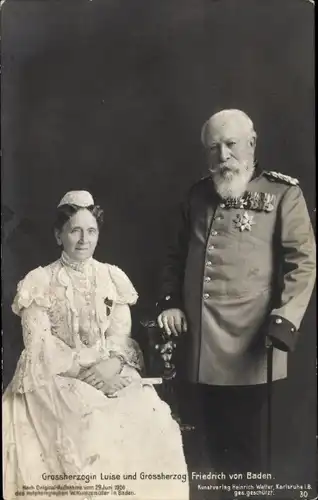 Ak Großherzog Friedrich I. von Baden, Luise von Preußen