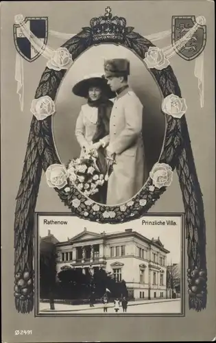 Ak Rathenow im Havelland, Herzog Ernst August von Braunschweig m. Viktoria Luise, Prinzliche Villa