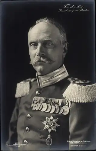 Ak Großherzog Friedrich II. von Baden, Portrait, Liersch 2692
