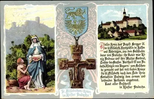 Ganzsachen Ak Andechs am Ammersee Oberbayern, Kloser, St. Elisabethen Kreuz, PP 15 C 140