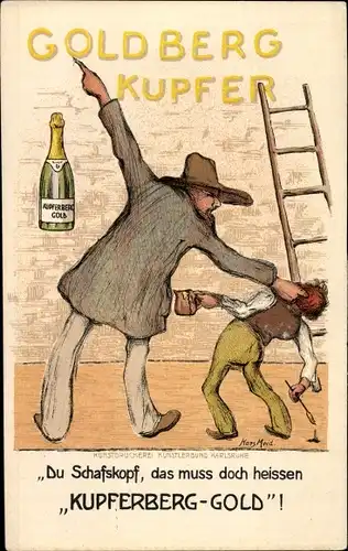 Künstler Ak Reklame, Kupferberg Gold, Sekt
