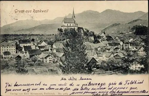 Ak Rankweil in Vorarlberg, Gesamtansicht, Kirche