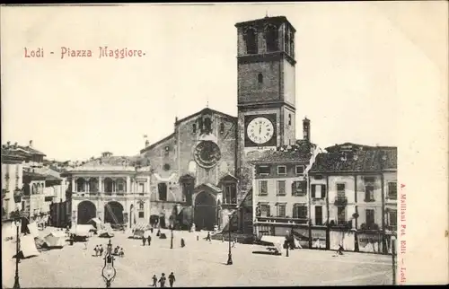 Ak Lodi Lombardia, Piazza Maggiore, Chiesa