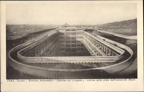 Ak Torino Turin Piemonte, Fiat, Sezione Automobili, Officine del Lingotto, pista