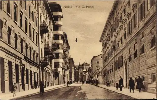 Ak Rijeka Fiume Kroatien, Via G. Parini