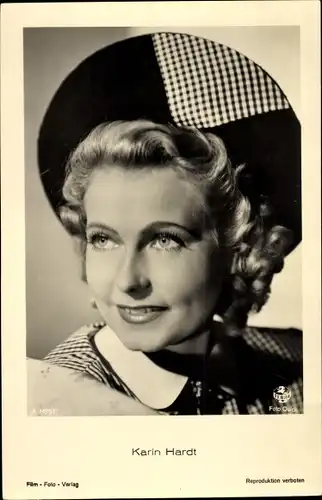 Ak Schauspieler Karin Hardt, Portrait mit Hut