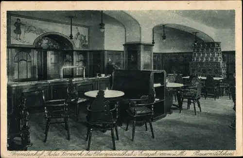 Ak Oberwiesenthal im Erzgebirge Sachsen, Fremdenhof Rotes Vorwerk, Bauernstübchen