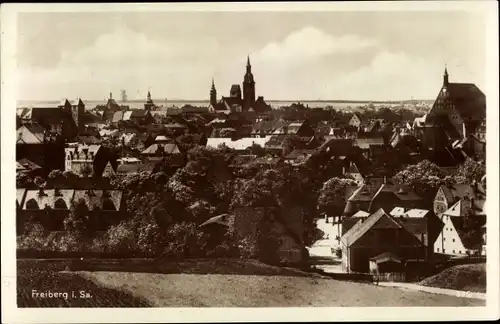Ak Freiberg in Sachsen, Blick über die Stadt