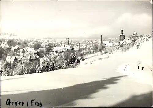 Ak Geyer im Erzgebirge Sachsen, Panorama, Winter, Schnee