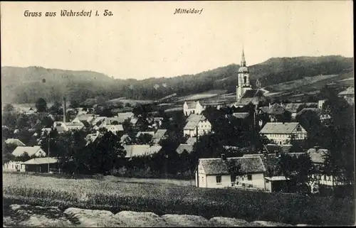 Ak Wehrsdorf Sohland an der Spree, Mitteldorf