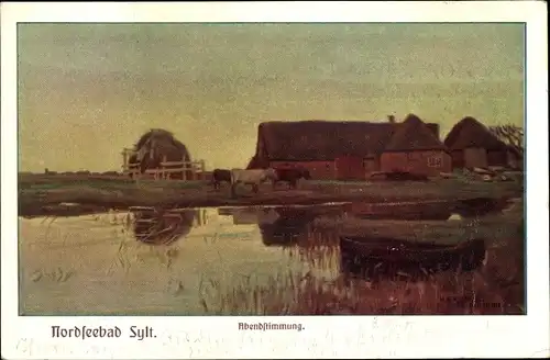 Ak Insel Sylt in Nordfriesland, Abendstimmung