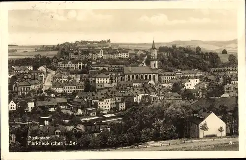 Ak Markneukirchen im Vogtland, Ortsansicht mit Kirche