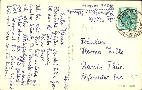 Ak Hohnstein in der Sächsischen Schweiz, Ortsansicht, Jugendburg