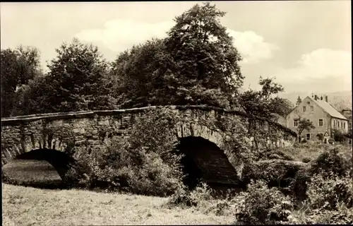 Ak Obergurig in der Lausitz, Böhmische Brücke über die Spree