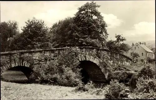 Ak Obergurig in der Lausitz, Böhmische Brücke über die Spree