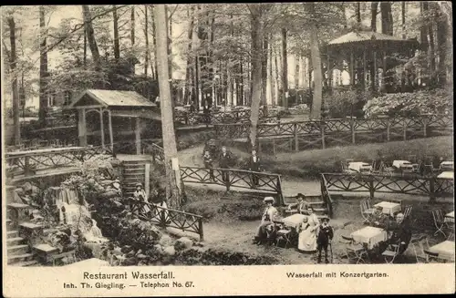 Ak Eberswalde im Kreis Barnim, Restaurant Wasserfall, Konzertgarten