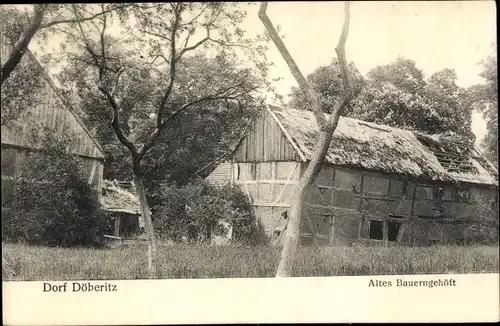 Ak Dallgow Döberitz im Havelland, Truppenübungsplatz, Dorf Döberitz, altes Bauerngegöft