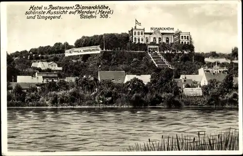 Ak Werder an der Havel, Hotel Restaurant Bismarckhöhe