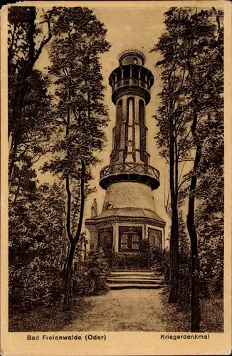 Ak Bad Freienwalde an der Oder, Kriegerdenkmal