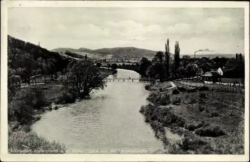 Ak Bad Sobernheim an der Nahe, Blick von der Hannesenruhe auf den Fluss