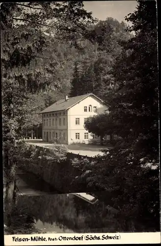 Ak Ottendorf Sebnitz Sächsische Schweiz, Partie an der Felsenmühle