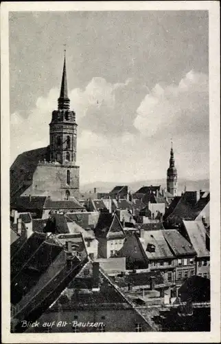 Ak Bautzen in der Lausitz, Blick auf die Altstadt mit Kirche