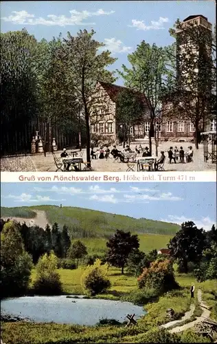 Ak Wilthen in der Lausitz Sachsen, Mönchswalder Berg, Aussichtsturm, Panorama vom Ort