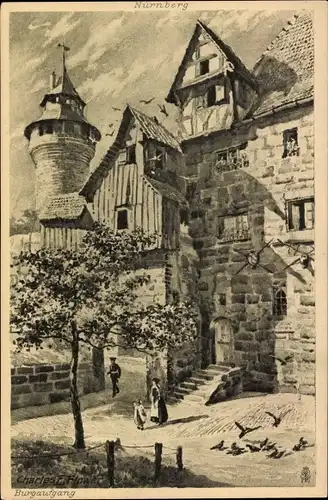 Künstler Ak Flower, Charles, Nürnberg, Burgaufgang
