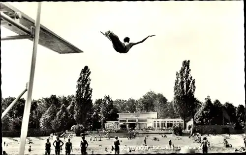 Ak Oosterhout Nordbrabant Niederlande, Natuurbad, Paviljoen De Warande, Turmsprung