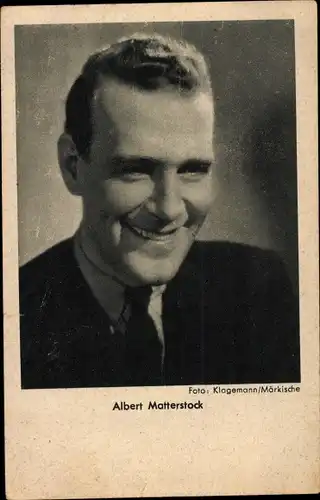 Ak Schauspieler Albert Matterstock, Portrait