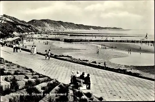 Ak Zoutelande Niederlande, Strand en Boulevard