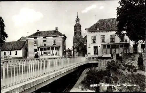 Ak Buren Gelderland Niederlande, Kornebrug met Peperstraat