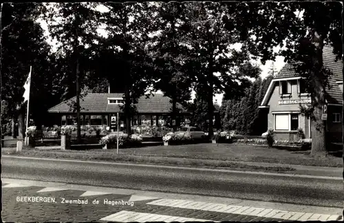 Ak Beekbergen Gelderland, Zwembad de Hagenbrug