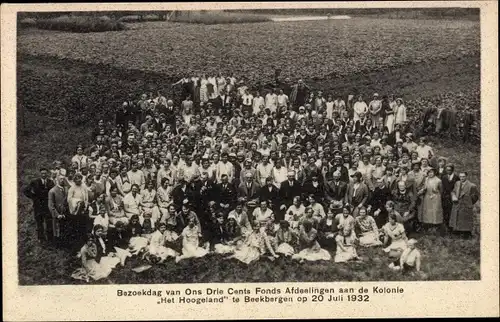 Ak Beekbergen Gelderland, Kolonie Het Hoogeland 1932, Bezoekdag