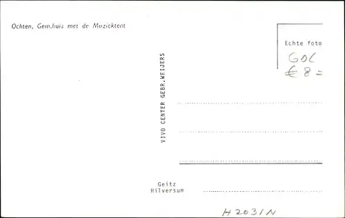 Ak Ochten Gelderland, Gem. Huis met de Muziektent