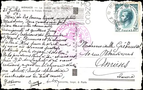 Ak Monaco, La releve de la Garde devant le Palais Princier