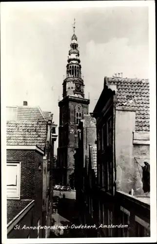 Ak Amsterdam Nordholland Niederlande, St. Annadwarsstraat, Oudekerk