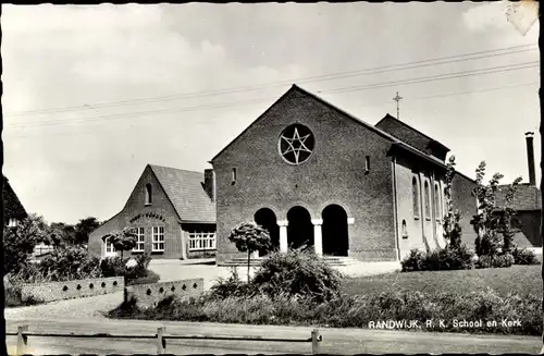 Ak Randwijk Gelderland Niederlande, R. K. School en Kerk