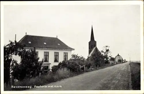 Ak Ravenswaaij Buren Gelderland Niederlande, Pastorie met Kerk